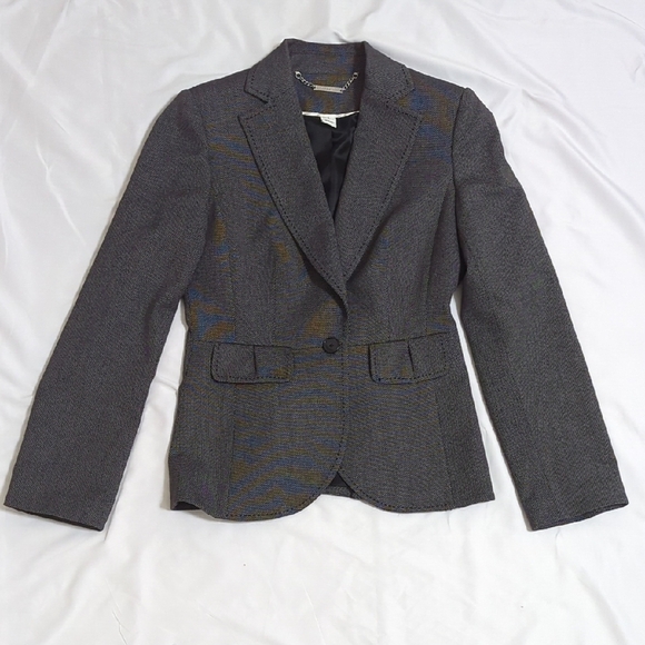 White House Black Market Single Button Blazer, Color Dark Gray Size 6 - Picture 1 of 16